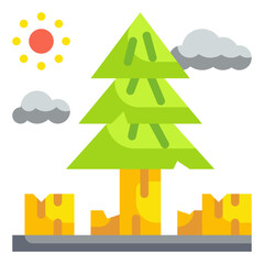 deforestation flat icon