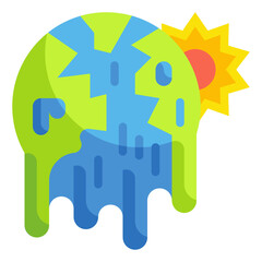 global warming flat icon