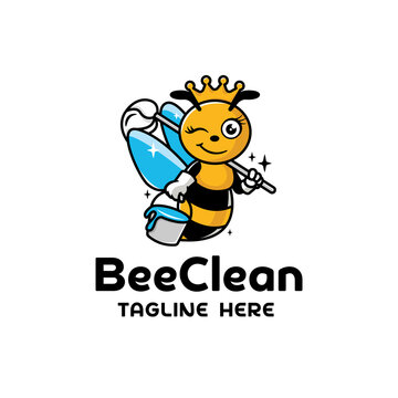 Friendly Bee Cleaning Logo