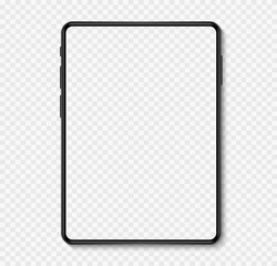 Black laptop isolated on transparent background, laptop blank screen, laptop mockup, vector illustration.