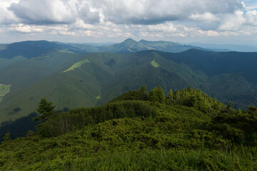 Nature landscape panoramic wallpaper from Carpathian Mountains