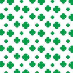 Japanese leaves are known as Leaf Clover. Seamless Pattern on white Background.Vector Illustration