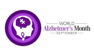 Fototapeta na wymiar World Alzheimer's Month is observed every year in September, it is a progressive disease, where dementia symptoms gradually worsen over a number of years. In its early stages, memory loss is mild.