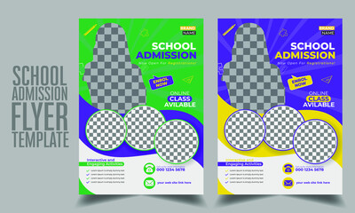 Flyer template design for school admission 