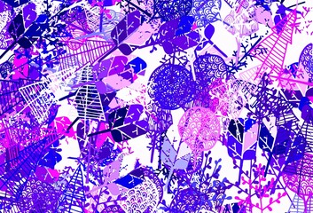 Light Purple, Pink vector doodle layout with trees, branches.
