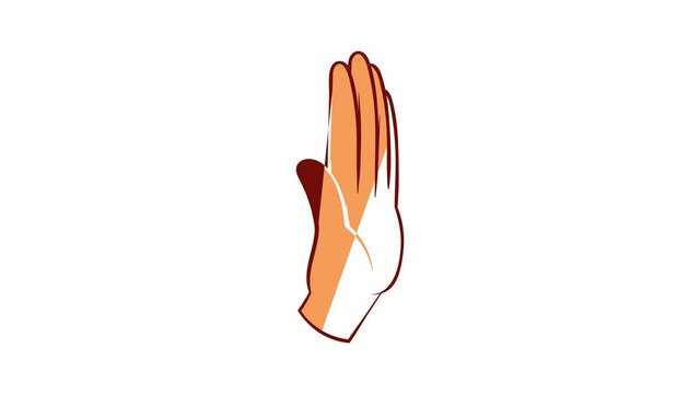 Stop gesture icon animation cartoon best object isolated on white background