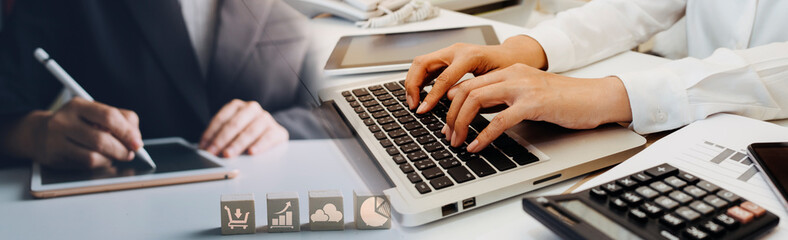 Male hand putting coins with money stack step growing growth and dollar bag. saving money, Concept finance business investment.