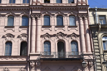 the facade of the house