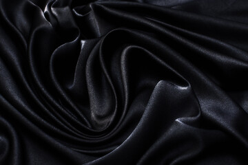 Texture, background, pattern. Black Rayon Fabric for tailoring.
