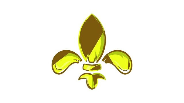 Royal lily icon animation cartoon best object isolated on white background