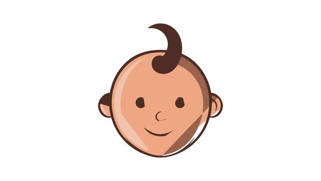 Baby face icon animation cartoon best object isolated on white background