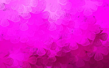 Dark Pink vector abstract design with trees, branches.