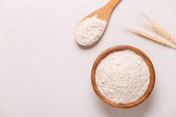 Baking or cooking background. Ingredients, kitchen items for baking.
