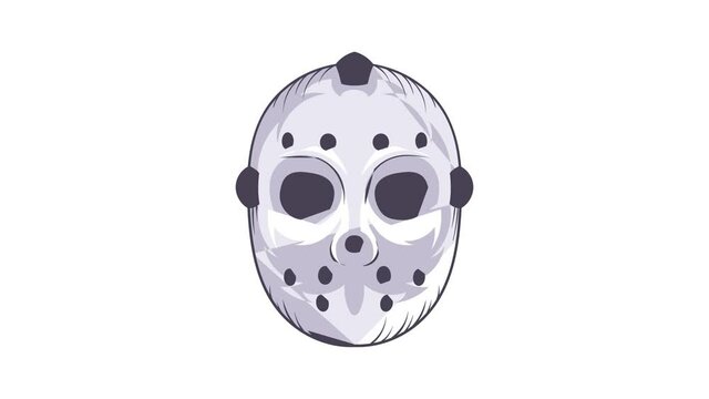 Hockey goalie mask icon animation cartoon best object isolated on white background