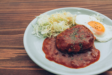 自炊　ハンバーグ　トマトソース