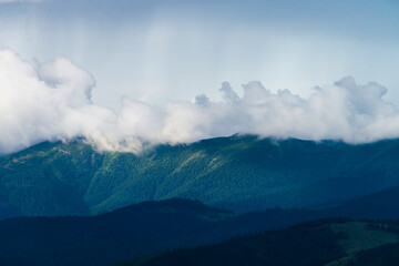 Thunderclouds over Carpathian Mountains