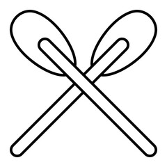 Vector Paddles Outline Icon Design
