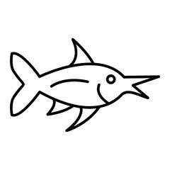Vector Swordfish Outline Icon Design