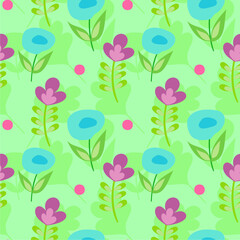 Simple floral abstract seamless pattern