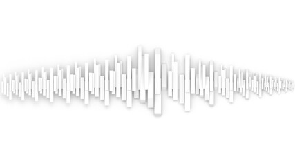 Horizontal fin arrangment abstract white design artistic white background.3d illustration and rendering.