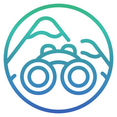 Binoculars , Outdoor and Camping gradient icon.