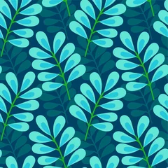 Crédence de cuisine en verre imprimé Turquoise Modèle sans couture abstrait floral simple