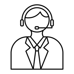 Vector Commentator Outline Icon Design