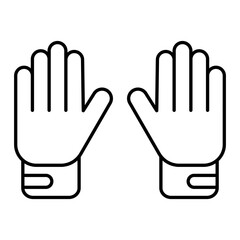 Vector Goalie Gloves Outline Icon Design