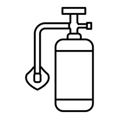 Vector Oxygen Tank Outline Icon Design