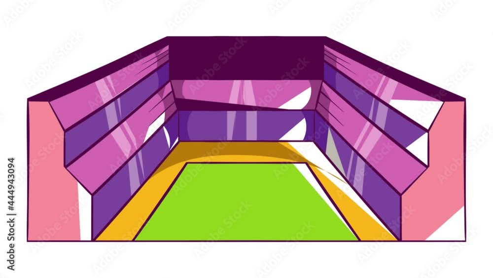 Poster rectangular stadium icon animation cartoon best object isolated on white background