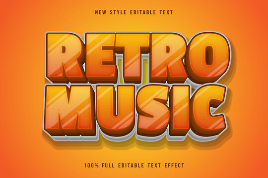 Retro Music Editable Text Effect Orange Gradation