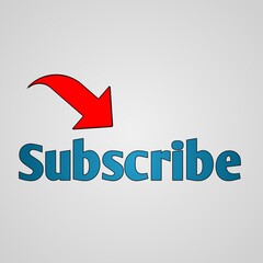 Subscribe text written and arrow. 