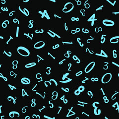 Numbers education, school concept. Seamless vector EPS 10 pattern. Flat style
