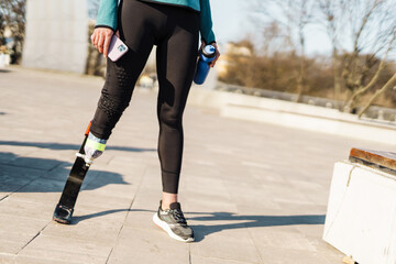 Cropped image of a young disabled woman