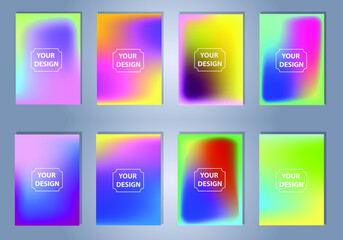 Set of covers design templates with vibrant gradient background. Modern trendy poster with geometric shapes