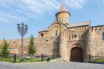 Fototapeta na wymiar Svetitskhoveli Cathedral, a Georgian Orthodox cathedral in town of Mtskheta, Georgia.