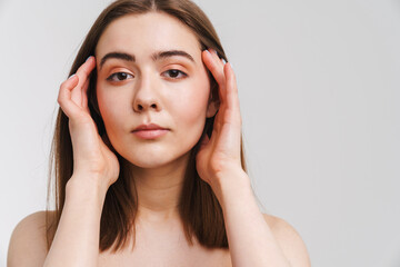 Beauty portrait of a young healthy white woman