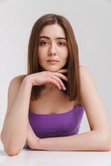 Fototapeta premium Beauty portrait of a young healthy white woman