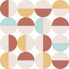 Minimal geometric pattern. Semi circles. For textile, product application. Vector illustration, flat design