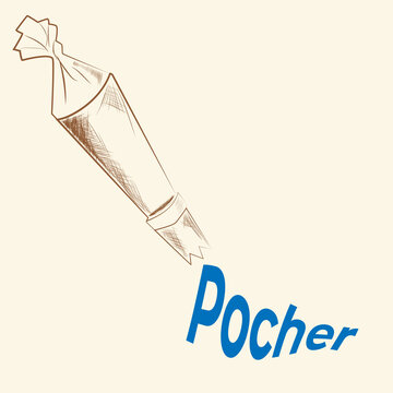 Pocher pictogramme p&acirc;tisserie boulangerie dans le style gravure 
