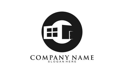 Modern house property logo