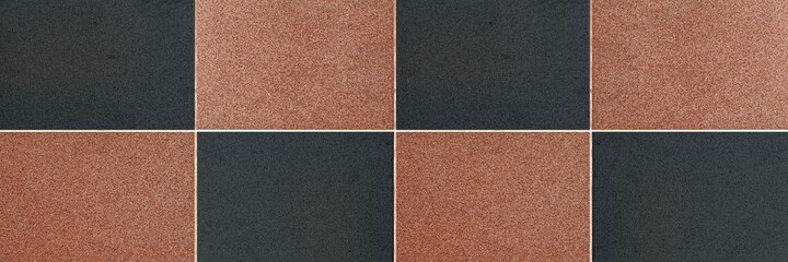 Panorama of Black and brown tiles wall and floor texture background, abstract marble granite stone texture, slate tile ceramic seamless texture