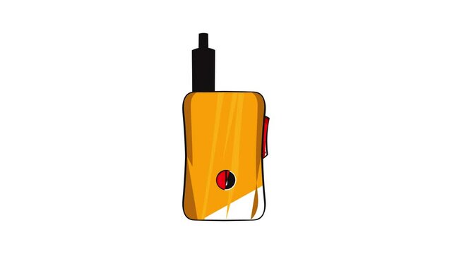 Yellow vape device icon animation cartoon best object isolated on white background