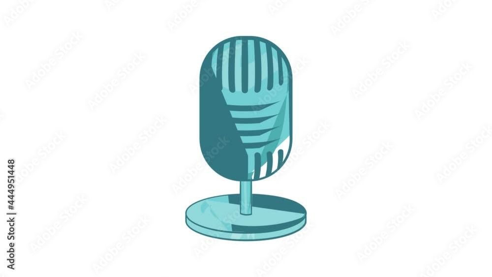 Poster retro microphone icon animation cartoon best object isolated on white background