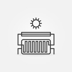 Solar Water Heater outline icon. Vector Solar Heating sign