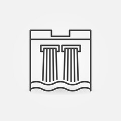 Water Dam line icon. Hydroelectric Power Station linear symbol