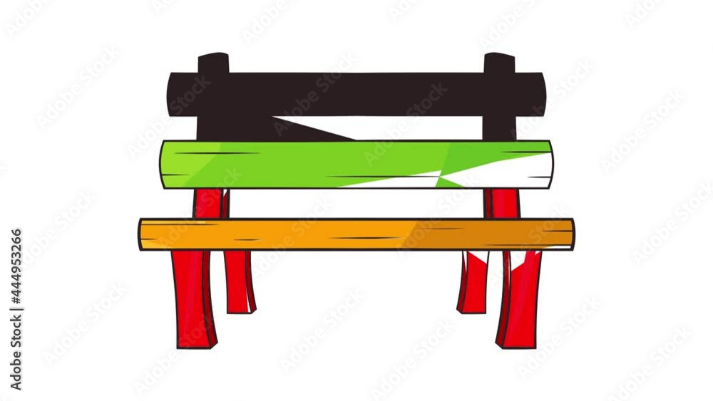 Poster bench icon animation cartoon best object isolated on white background