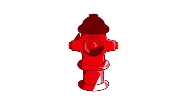 Fire hydrant icon animation cartoon best object isolated on white background