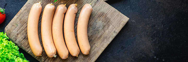 sausage vegetable protein seitan meatless soy wheat vegetarian or vegan snack on the table healthy meal snack top view copy space for text food background rustic