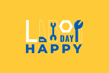 Labor Day typography. Vector illustration for USA workers day celebration.
